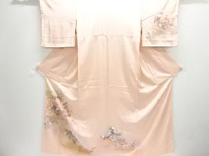 草花に扇模様訪問着